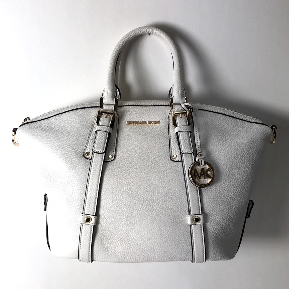 Michael Kors Bedford Optic White Belted Satchel Nw
